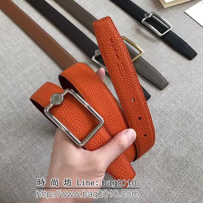 愛馬仕HERMES REVERSIBLE LEATHER STRA 官網同步 原版皮高端男士皮帶 HHG1542